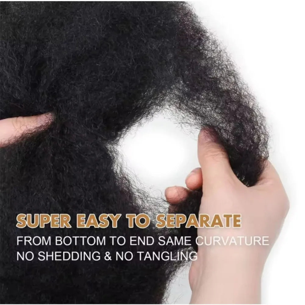 30g/ Pack Bulk Afro Kinky Straight Dreadlock Extensions Suitable for Women & Men -Loc Braiding Human Hair with Dreadlock Acces