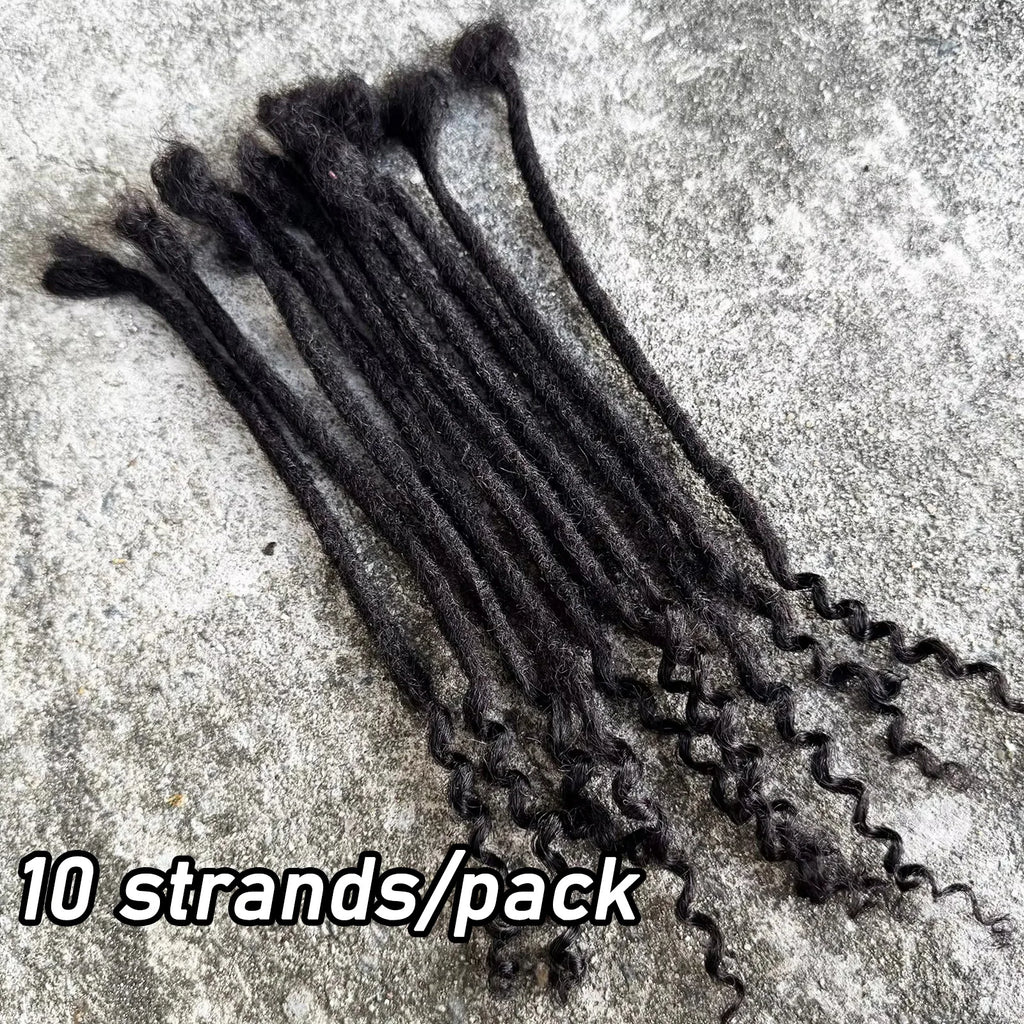Locks Extensions Curly Ends Handmade Human Hair Dreadlocks Extension Curly Ends Peruvian Remy Hair Can Be Dyed for Men Women