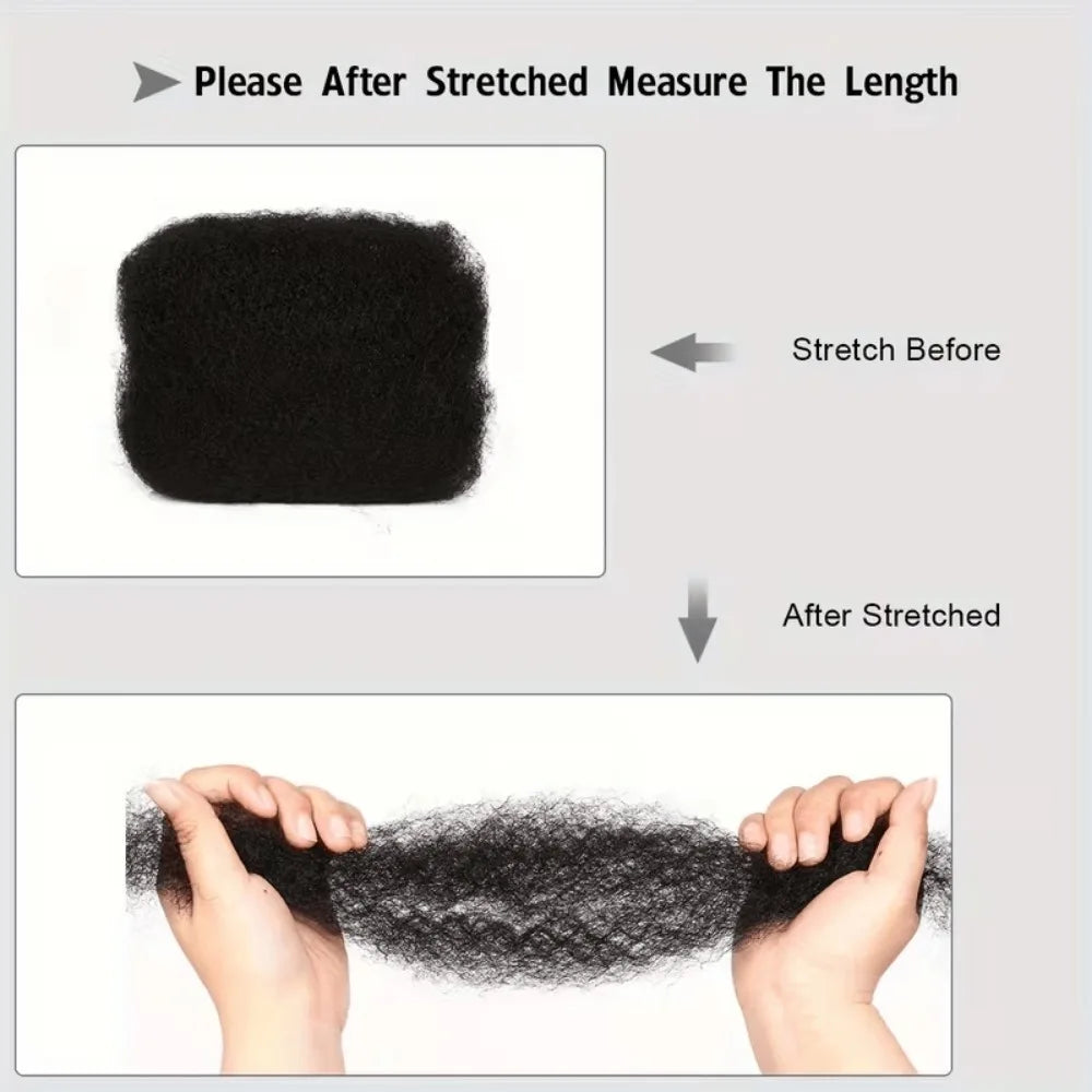 30g/ Pack Bulk Afro Kinky Straight Dreadlock Extensions Suitable for Women & Men -Loc Braiding Human Hair with Dreadlock Acces