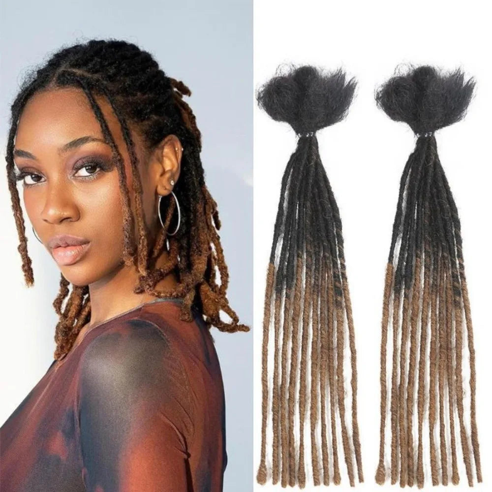 0.2cm Human Hair Dreadlock Extensions T1B