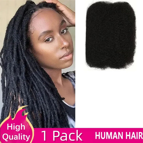 30g/ Pack Bulk Afro Kinky Straight Dreadlock Extensions Suitable for Women & Men -Loc Braiding Human Hair with Dreadlock Acces