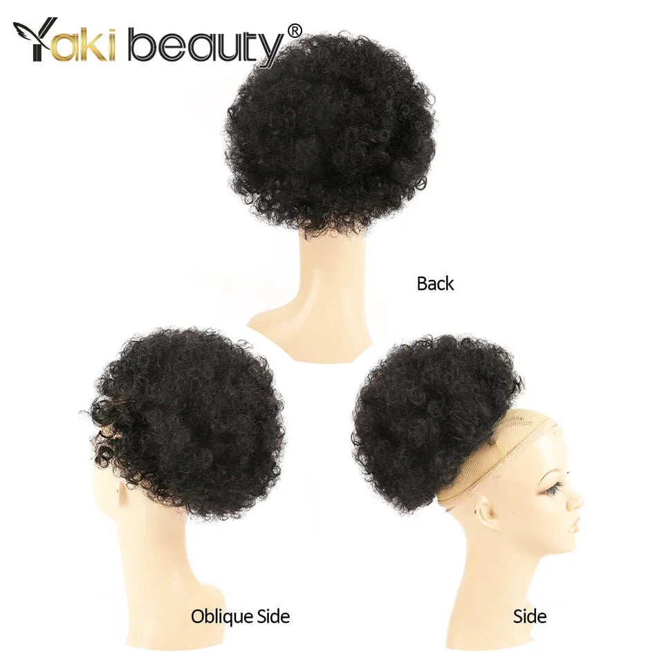 Luxyry Afro Puff ponytail- Natural Kinky Curly Look