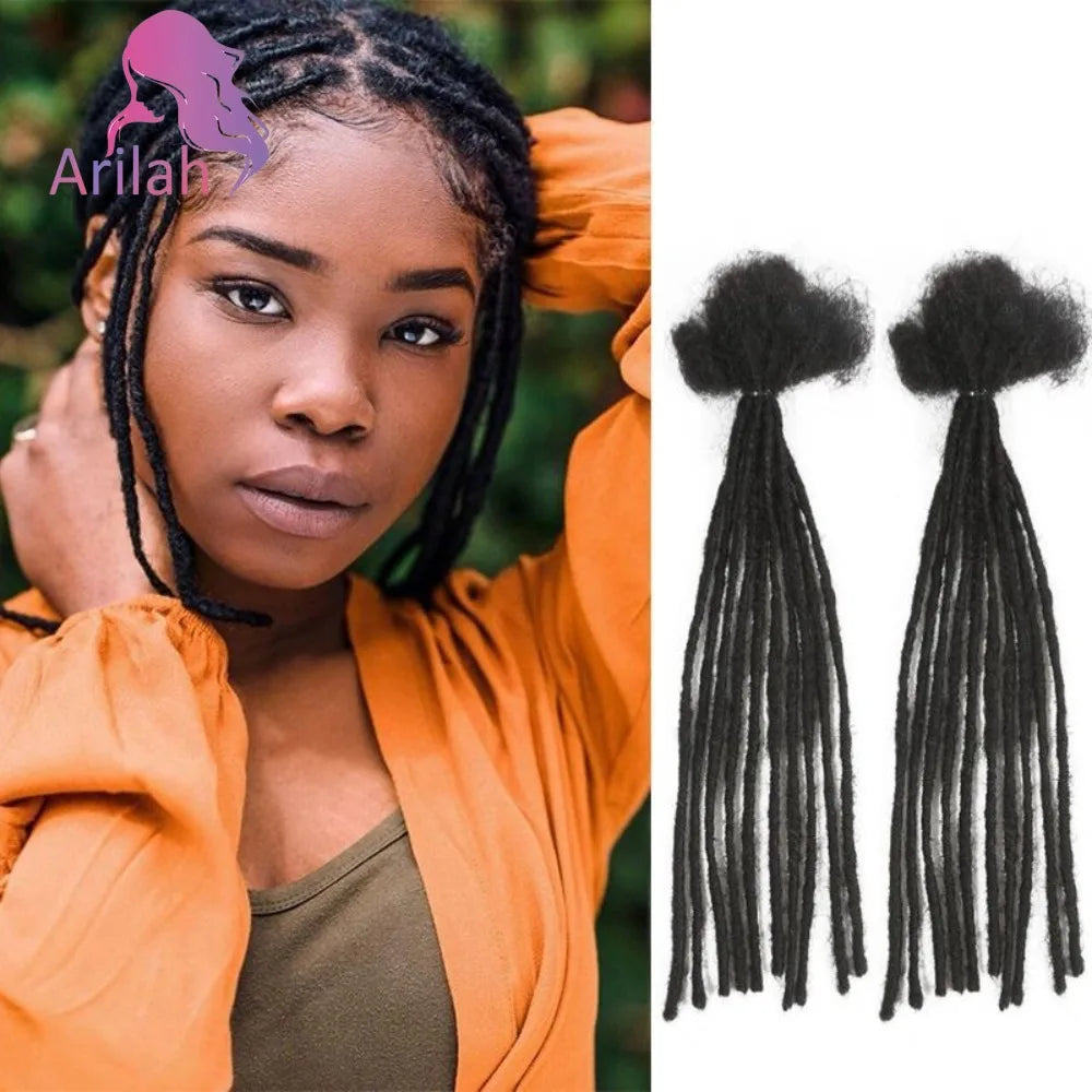 0.2cm Human Hair Dreadlock Extensions T1B