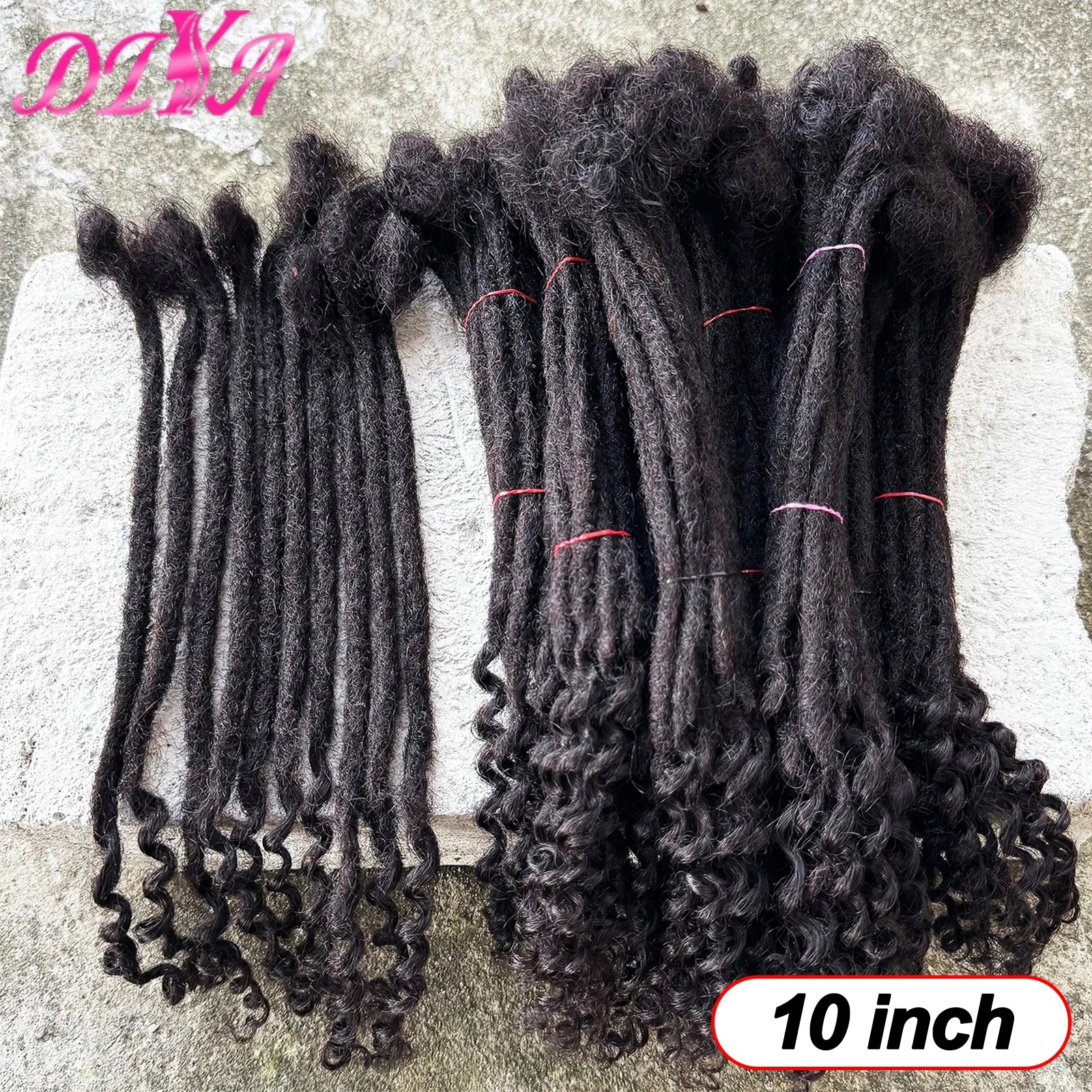 Locks Extensions Curly Ends Handmade Human Hair Dreadlocks Extension Curly Ends Peruvian Remy Hair Can Be Dyed for Men Women